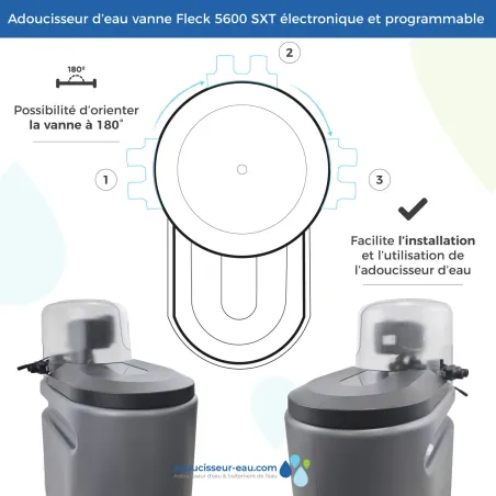 Adoucisseur d'eau 20L Fleck 5600 SXT complet avec accessoires