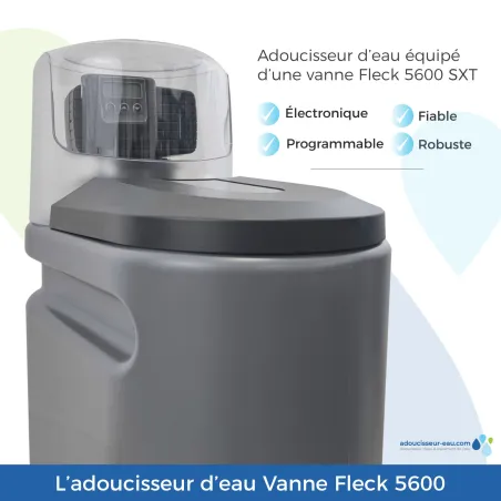 Adoucisseur d'eau 25L Fleck 5600 SXT volumétrique électronique