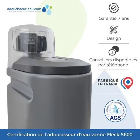 Adoucisseur d'eau 30L Fleck 5600 SXT complet avec accessoires