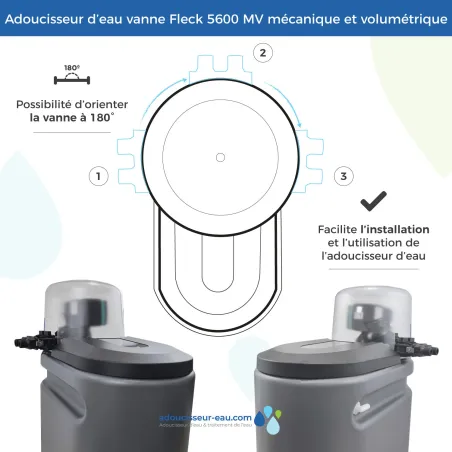 Adoucisseur d'eau 25L Fleck 5600 MV complet avec accessoires