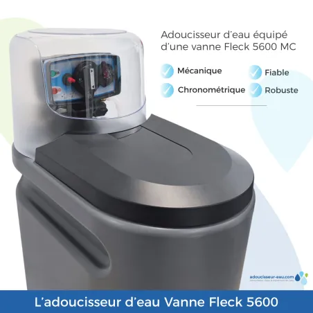 Adoucisseur d'eau 30L Fleck 5600 MC complet avec accessoires