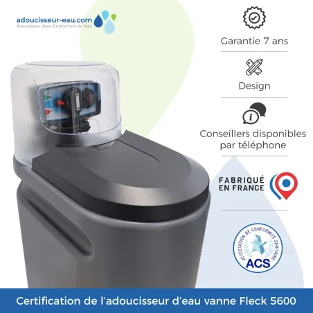 Adoucisseur d'eau 30L Fleck 5600 MC complet avec accessoires