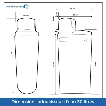 Adoucisseur d'eau 30L Fleck 5600 MC complet avec accessoires