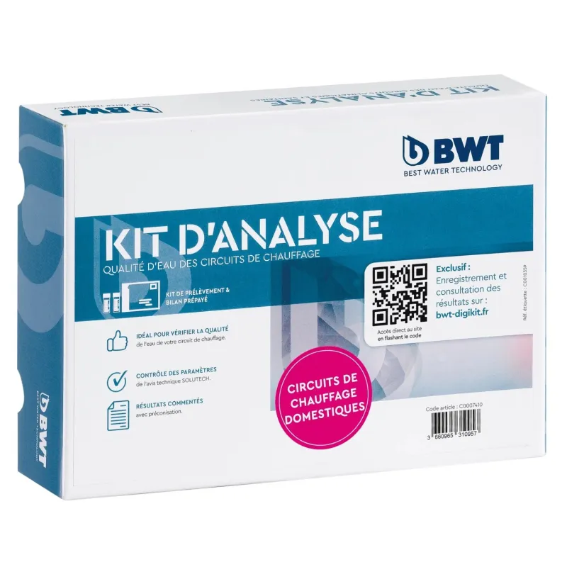 Analyse d'eau de chauffage BWT SoluTech