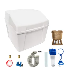 Water softener without electricity compact duplex with installation kit