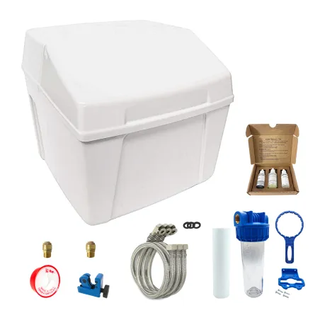 Addolcitore Acqua senza elettricità Doppia azione compatto con kit di installazione