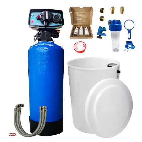 Adoucisseur d'eau bi bloc 50L Fleck 5600 volumétrique mécanique complet avec accessoires