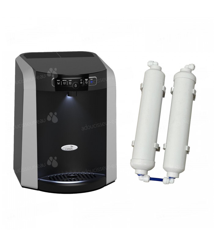 Distributeur D'eau Oasis POLARIS Fontaine à Eau Fraiche - Tempérée et  Chaude kit de filtration 5µm et charbon actif