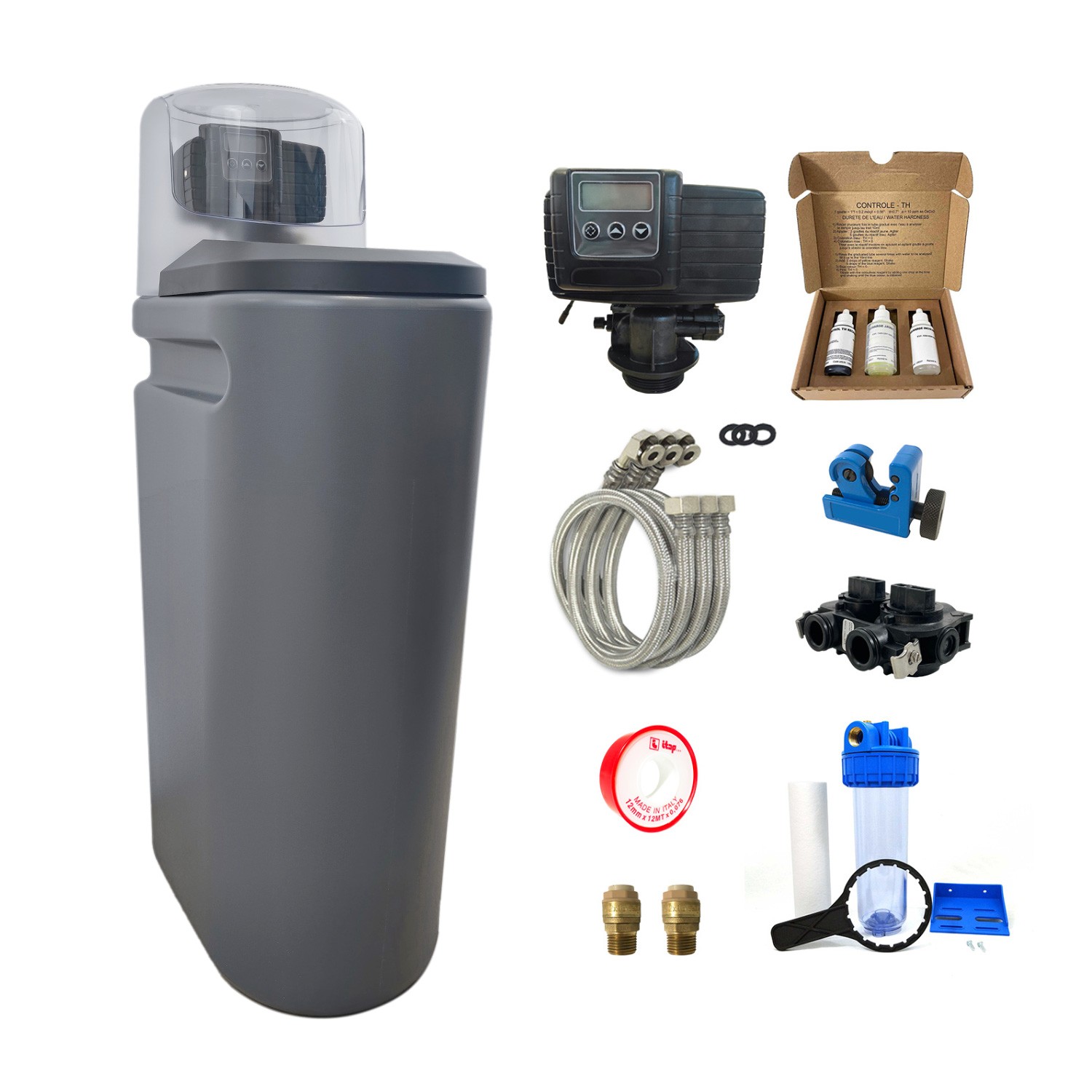 Adoucisseur d'eau 16L Fleck 5600 SXT complet avec accessoires