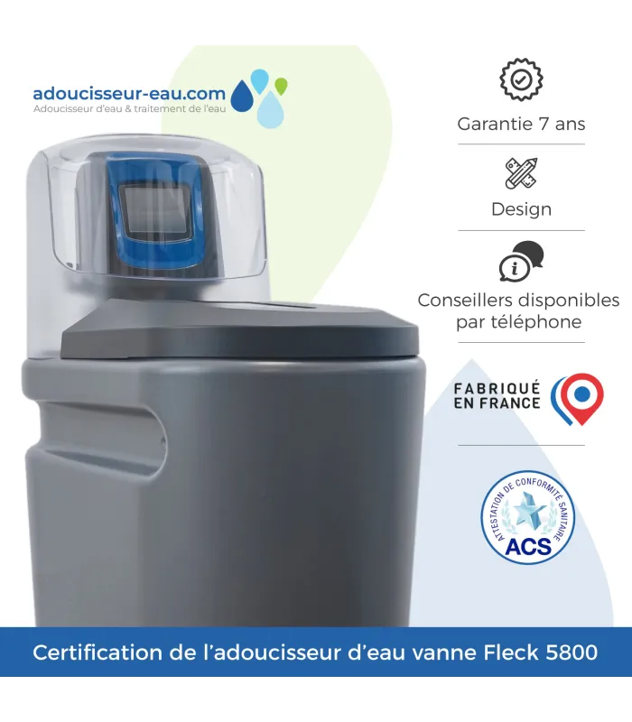Adoucisseur D’Eau Tactile Fleck 5800 XTR 30L – Volumétrique, Fabriqué En France – Pour 1 à 6 Personnes - 4