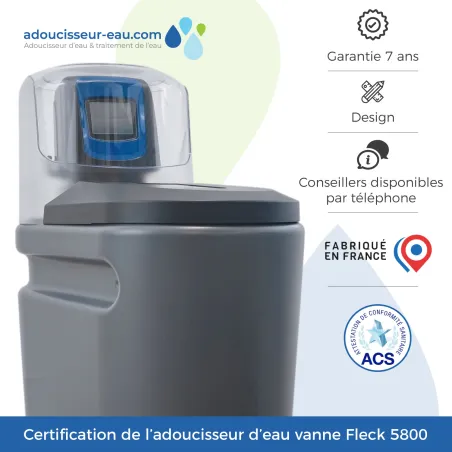 Descalcificador táctil 25L Fleck 5800 XTR Volumétrico con kit de instalación Descalcificador de agua domestico