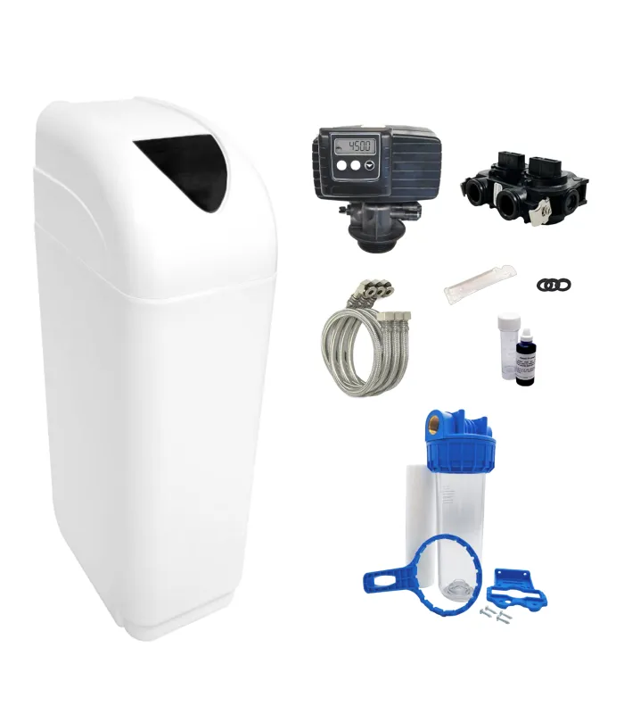 Adoucisseur d'eau 25L vanne Fleck 5600 SXT Complet Bac Blanc - Kit essentiel