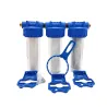 Triple porte filtre 9"3/4 - 20/27 avec cartouche 60 µm + 20µm + filtre 2 en 1 (CA + 5µm)