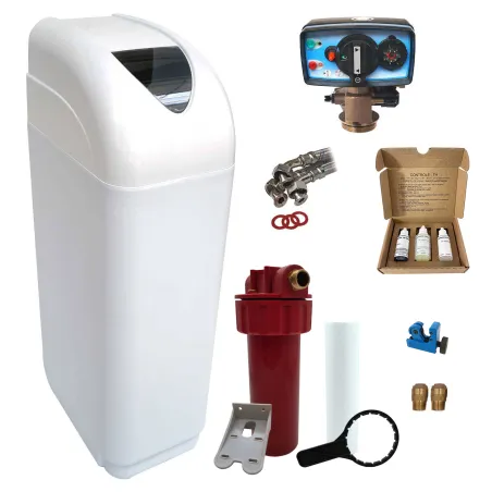 Adoucisseur d'eau 16L Fleck 4600 MC eau chaude complet avec accessoires