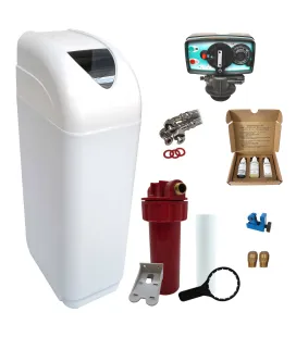 Adoucisseur d'eau 25L Fleck 4600 MV eau chaude complet avec accessoires