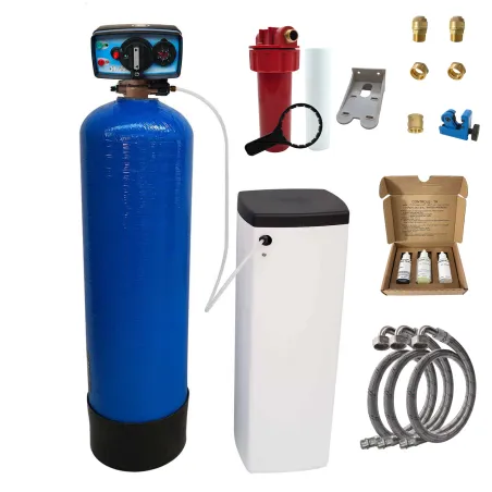 Adoucisseur d'eau bi bloc 50L Fleck 4600 MC eau chaude complet