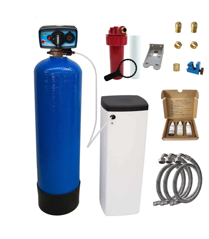 Adoucisseur d'eau bi bloc 50L Fleck 4600 MC eau chaude complet