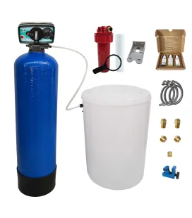 Adoucisseur d'eau bi bloc 50L Fleck 4600 MV eau chaude complet