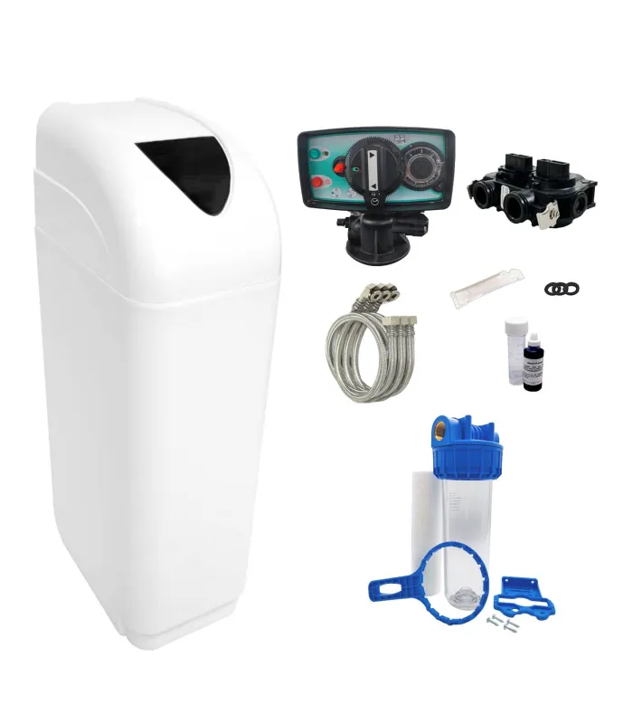 Adoucisseur d'eau 25L vanne Fleck 5600 MV Complet Bac Blanc - Kit essentiel