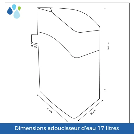 Adoucisseur d'eau sans électricité KUBE17L Vanne Volumétrique Mécanique - Complet avec accessoires