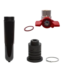 Cloche noire + adaptateur. + vanne à bille + clips NW 400