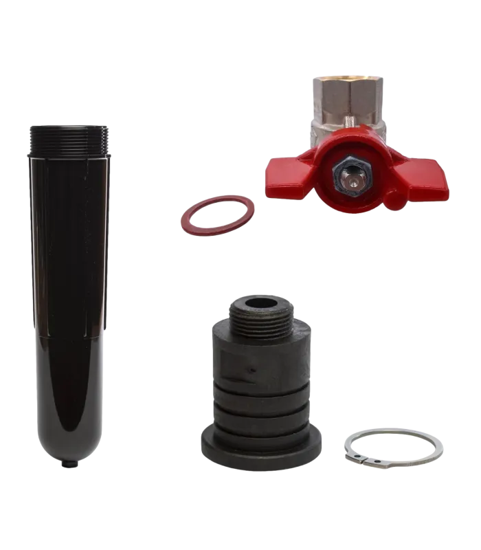 Cloche noire + adaptateur. + vanne à bille + clips NW 400