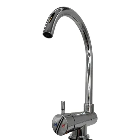 Robinet de cuisine mitigeur 3 voies Dion chrome avec bec pivotant pliable