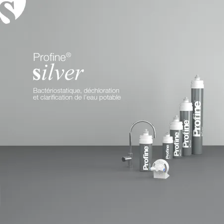 Filtre à eau Profine SILVER Mini- Filtration Bactériostatique Charbon Actif ions argent et Sédiments 0.5 microns