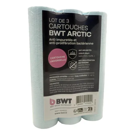 Lot de 3 cartouches BWT ARCTIC 20µm - Cartouches anti impuretés
