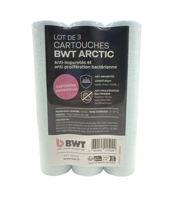 Lot de 3 cartouches BWT ARCTIC 20µm - Cartouches anti impuretés