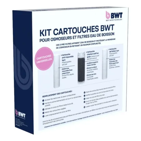 Pack TRIPLEX pour filtres BWT eau de boisson et osmoseurs domestiques