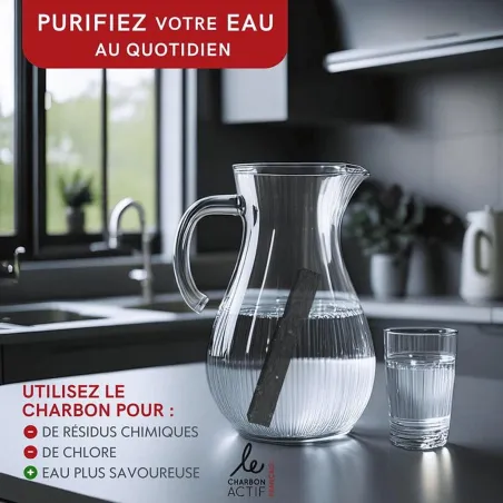 Bâton filtrant au charbon végétal français