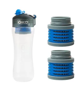 Gourde filtrante ÖKO 650 ml Bleue avec 2 filtres