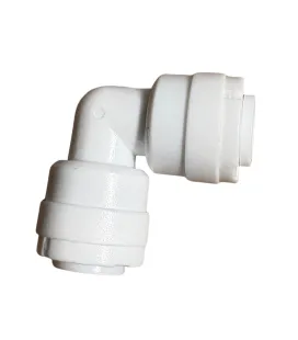 Racor rápido codo unión 1/4" EZ x 1/4" EZ para ósmosis inversa y purificador de agua