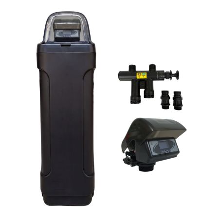 25L water softener Runxin F79B LCD Wally black cabinet complete with accessories