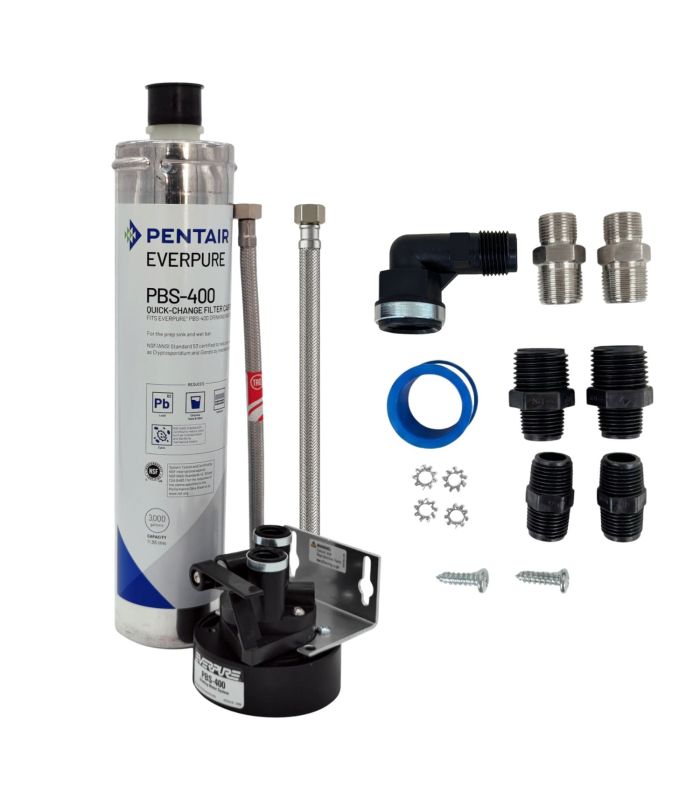 Filtro sottolavello Everpure PBS 400 - 3/8" con kit di connessione - Filtrazione fino a 0,5 micron