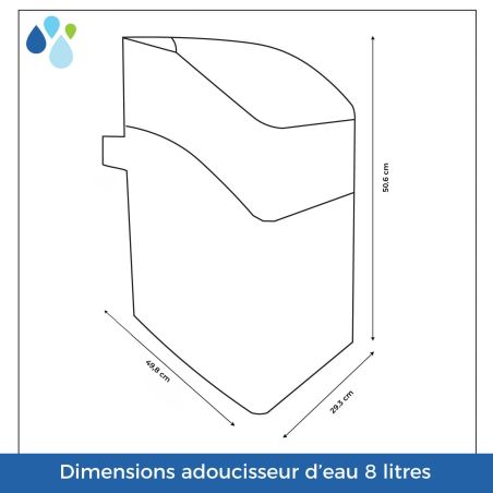Adoucisseur d'eau sans électricité KUBE 8L Vanne Volumétrique Mécanique - Complet avec accessoires