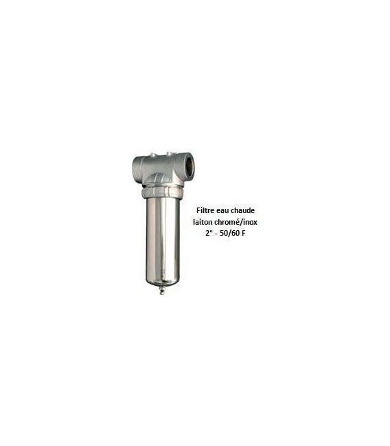 Porte-filtre à eau chaude chrome/inox - 9" - 50/60