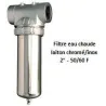 Porte-filtre pour eau chaude chrome/inox - 9" - 50/60