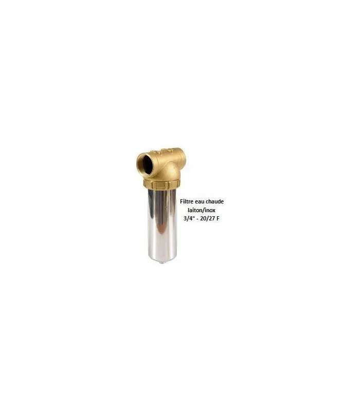 Porte-filtre à eau chaude laiton/inox - 9" - 20/27