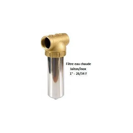 Porte-filtre pour eau chaude laiton/inox - 9" - 26/34
