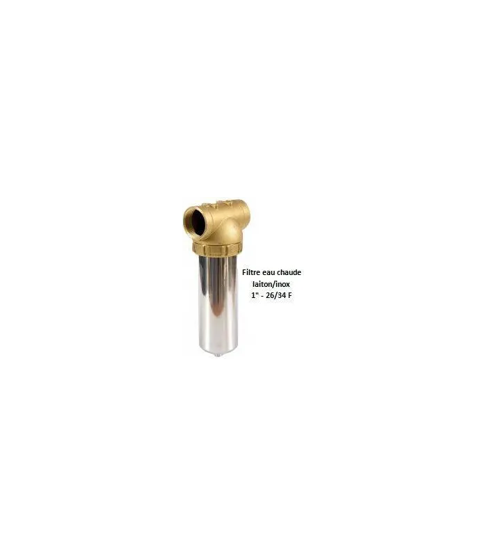 Porte-filtre pour eau chaude laiton/inox - 9" - 26/34