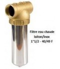 Porte-filtre à eau chaude laiton/inox - 9" - 40/49
