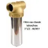 Porte-filtre pour eau chaude laiton/inox - 9" - 40/49