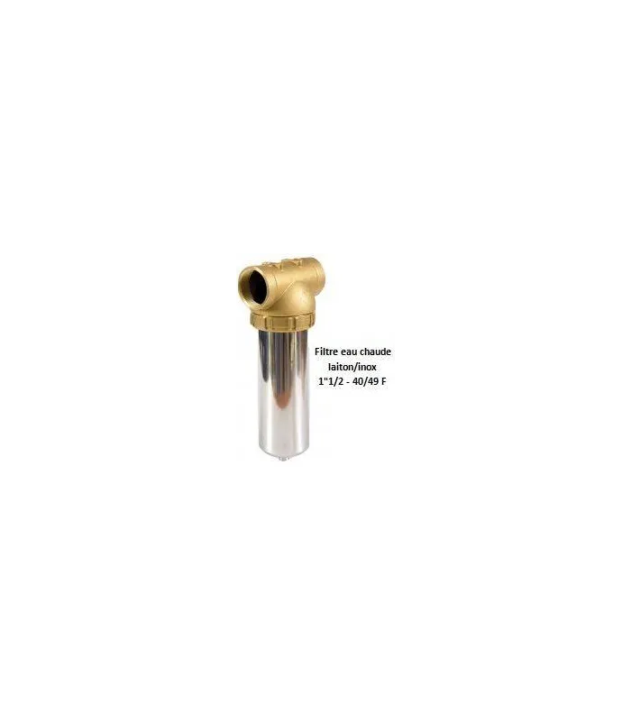 Porte-filtre pour eau chaude laiton/inox - 9" - 40/49