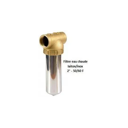 Porte-filtre à eau chaude laiton/inox - 9" - 50/60