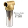 Porte-filtre à eau chaude laiton/inox - 9" - 50/60