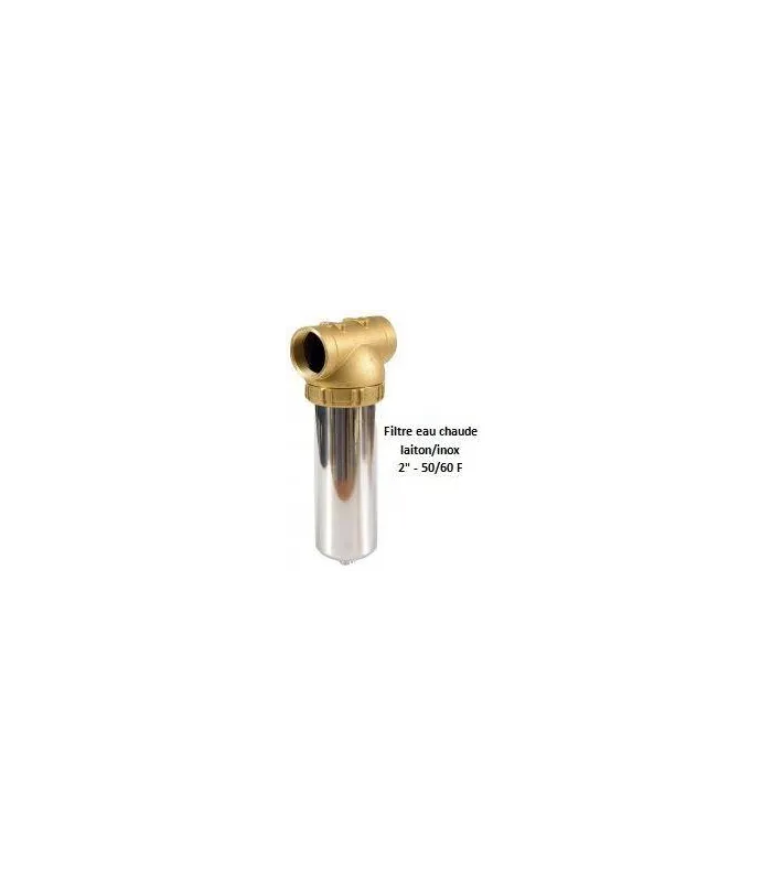 Porte-filtre à eau chaude laiton/inox - 9" - 50/60