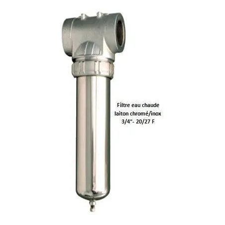 Chrome/stainless hot water filter holder - 20" - 20/27