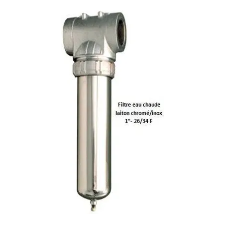 Porte-filtre à eau chaude chrome/inox - 20" - 26/34
